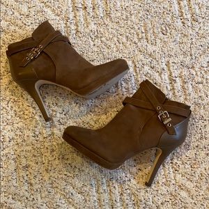 White House Black Market Brown Suede Booties